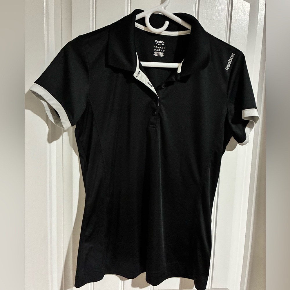 Reebok Women's Black and White Button Down Shirt